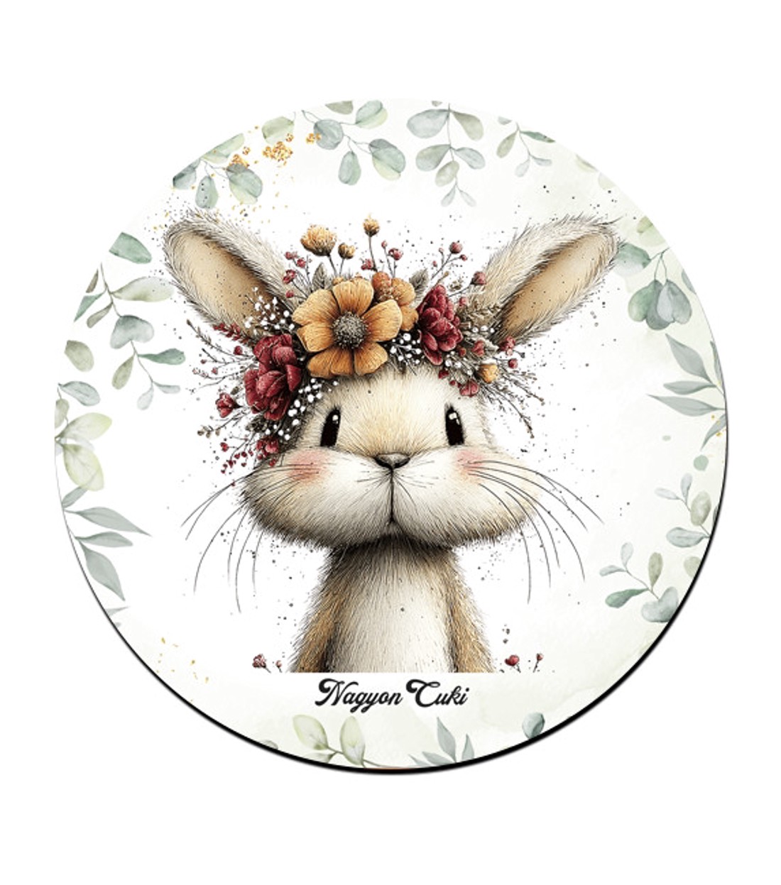 Tavasz hírnöke, a mezei nyuszi mintás pohár alátét -  - Meska.hu