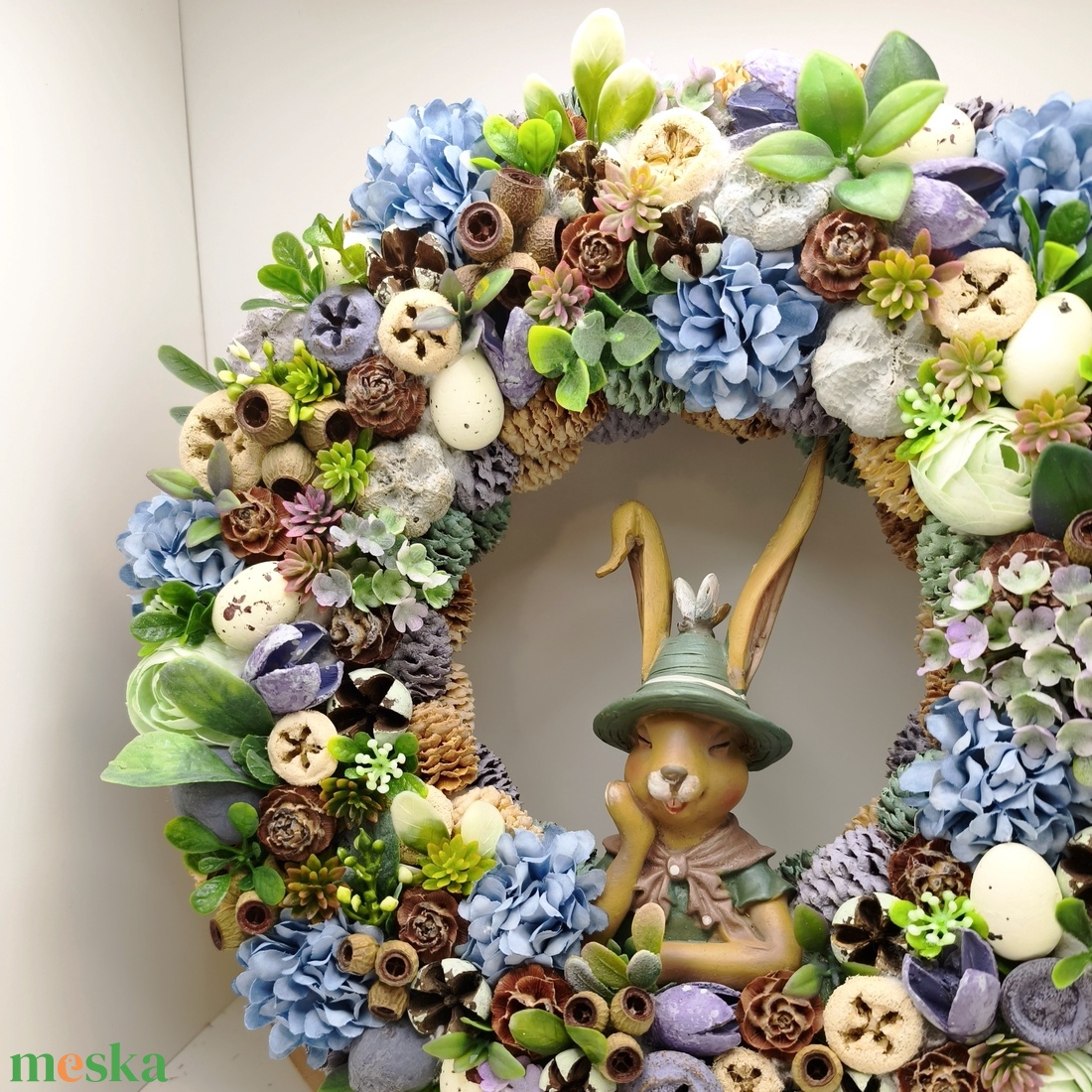 Tavaszi / húsvéti virágos koszorú, kopogtató 30 cm - otthon & életmód - dekoráció - ajtó- és ablak dekoráció - ajtódísz & kopogtató - Meska.hu