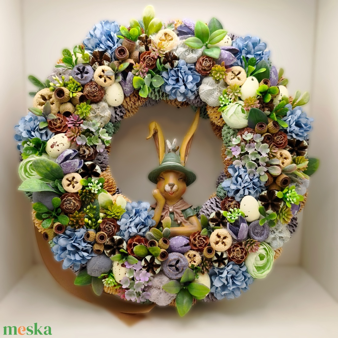 Tavaszi / húsvéti virágos koszorú, kopogtató 30 cm - otthon & életmód - dekoráció - ajtó- és ablak dekoráció - ajtódísz & kopogtató - Meska.hu