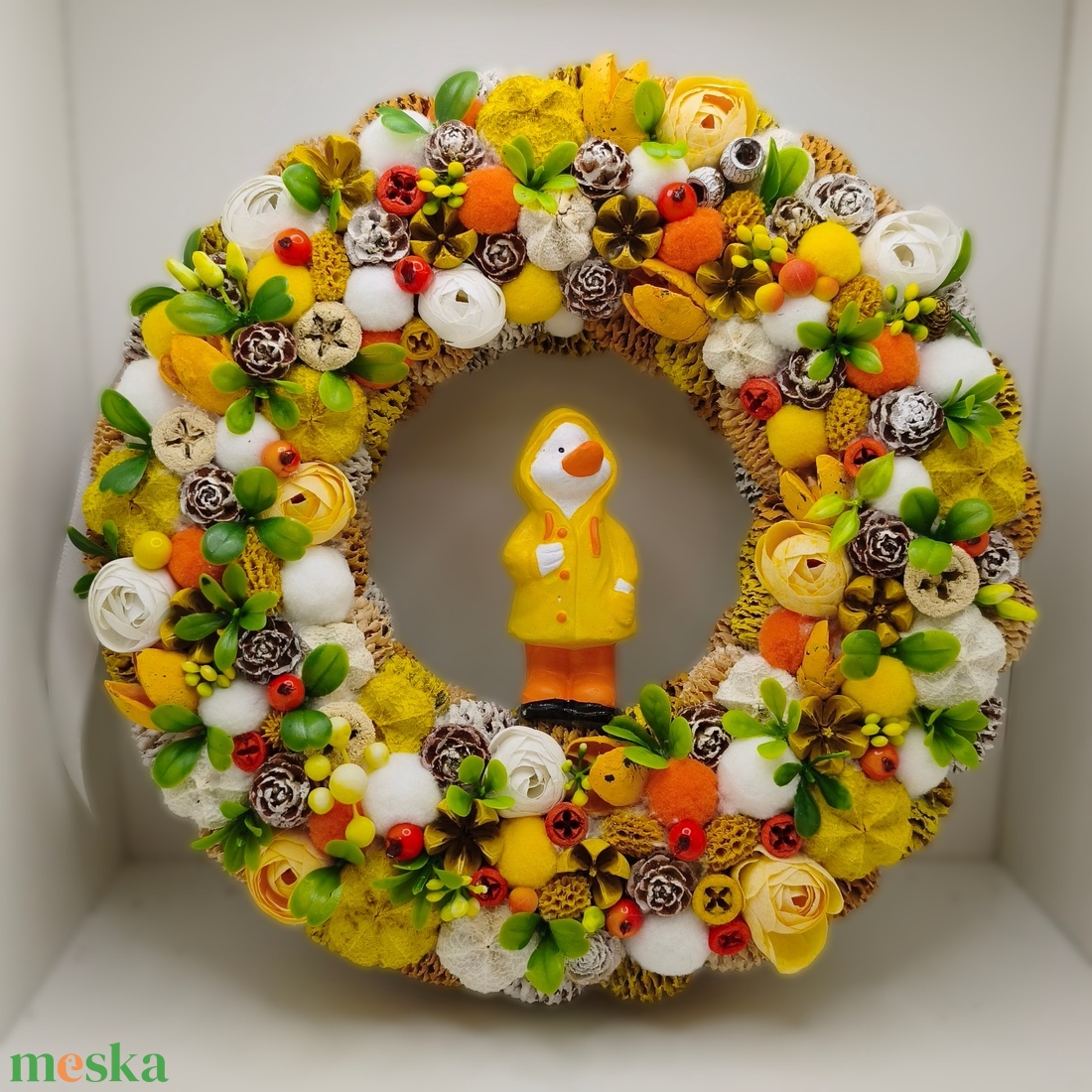 Tavaszi virágos koszorú, kopogtató 30 cm - otthon & életmód - dekoráció - ajtó- és ablak dekoráció - ajtódísz & kopogtató - Meska.hu