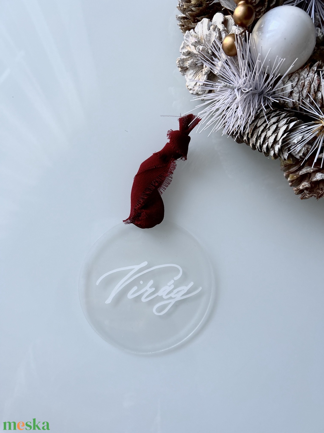Egyedi névre szóló karácsonyfadísz  kézzel írt kalligráf felirattal - karácsony - karácsonyi lakásdekoráció - karácsonyi lakásdíszek - Meska.hu