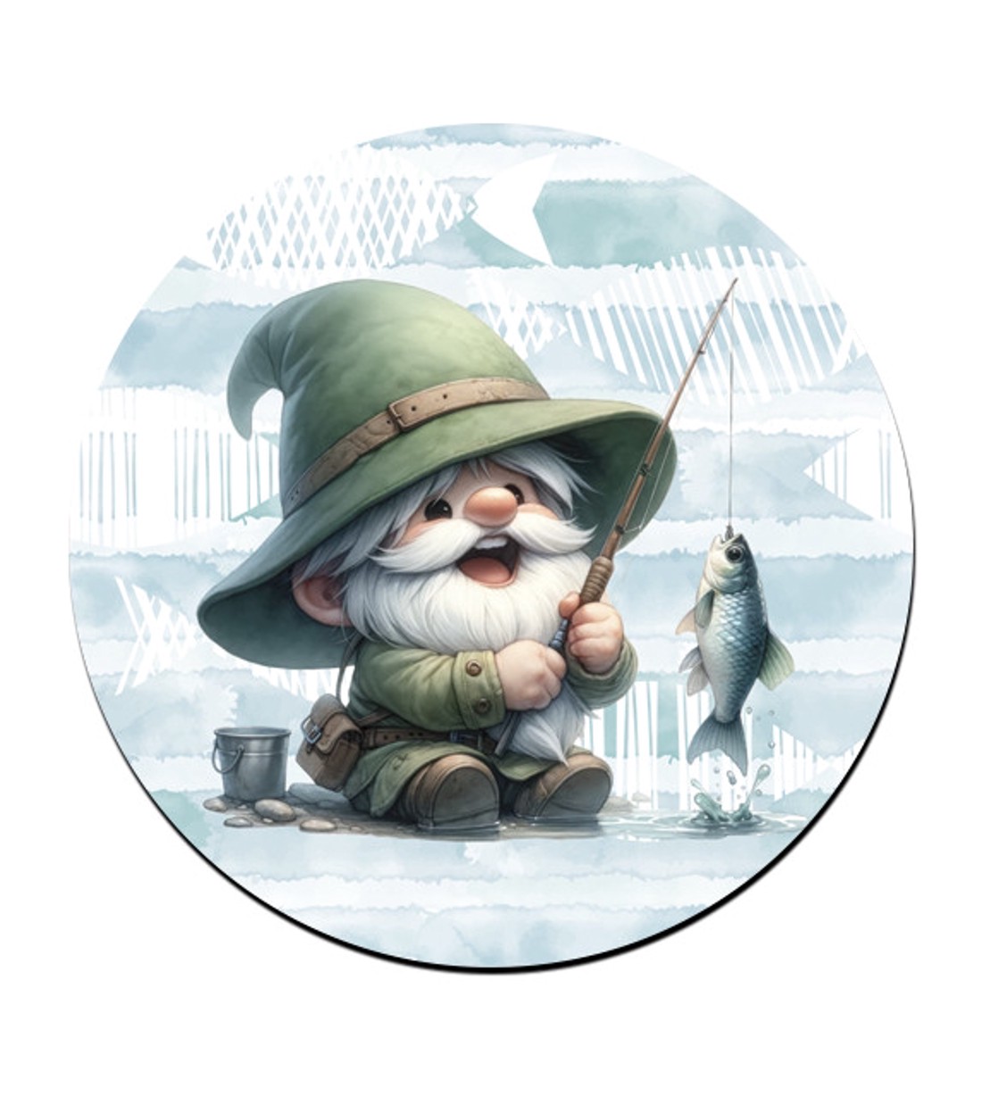 Boldog horgász manó mintás bögre alátét -  - Meska.hu