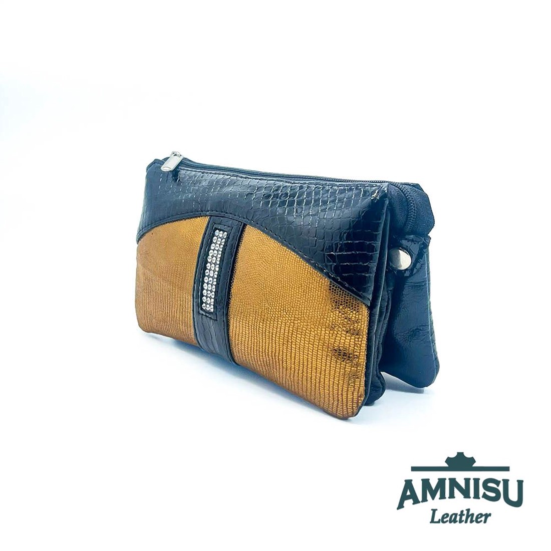 Fekete lakk kígyómintás - arany mintás egyenes kristály köves női pénztárca G8023 - táska & tok - pénztárca & más tok - pénztárca - női pénztárca - Meska.hu