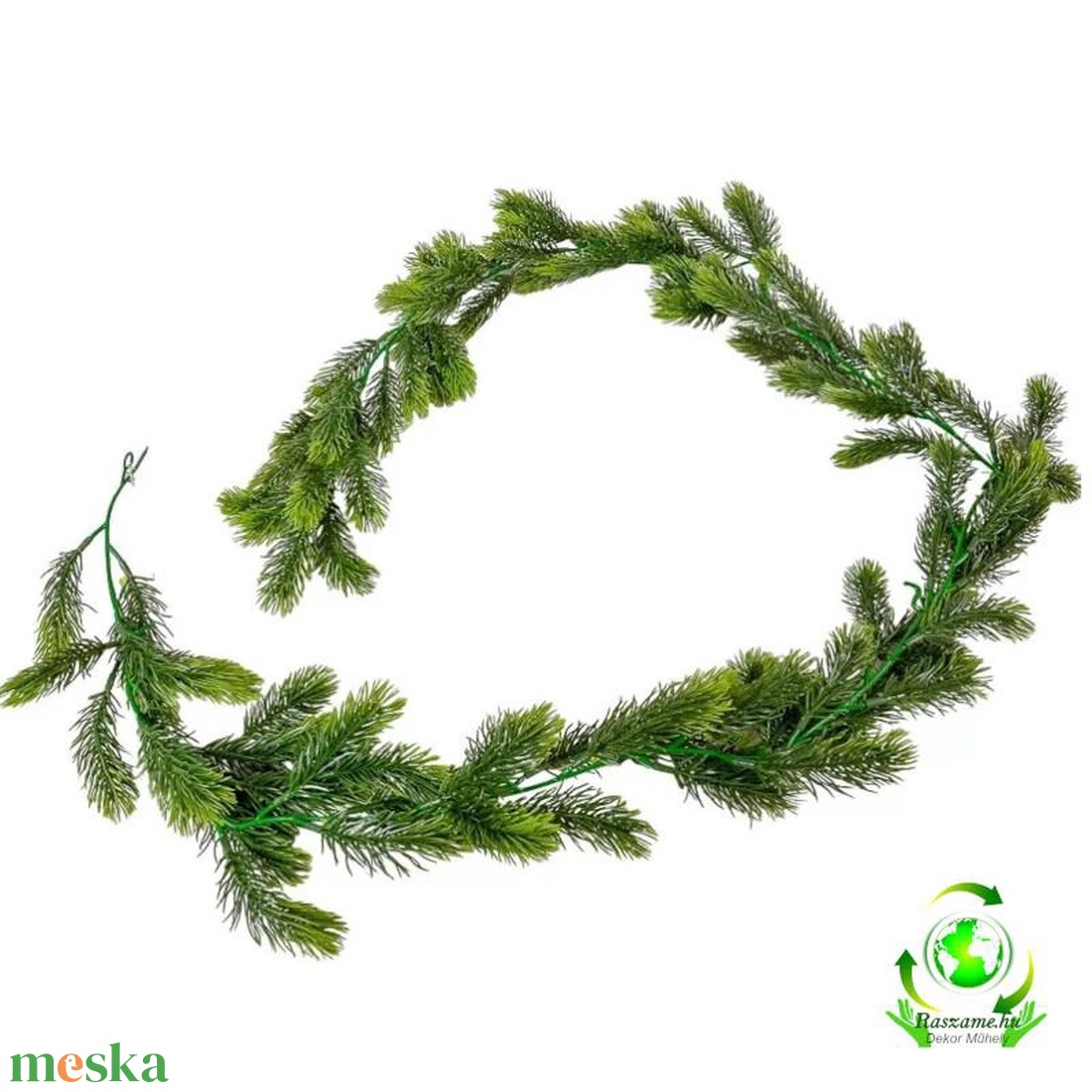 Karácsonyi fenyő girland 3d 150 cm - kellékek & szerszámok - dekorációs kellékek - egyéb kellékek - Meska.hu