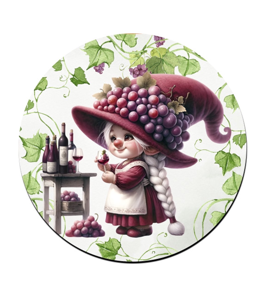 A legjobb borász manólány pohárral mintás bögre alátét -  - Meska.hu