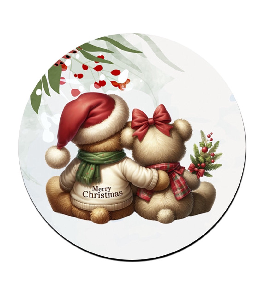 Karácsonyi Teddy maci - együtt (sál) bögre alátét -  - Meska.hu