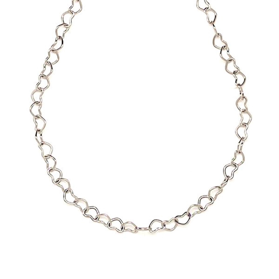 Orvosi acél ezüstszínű szív lánc nyaklánc 45 cm - ékszer - nyaklánc - Meska.hu