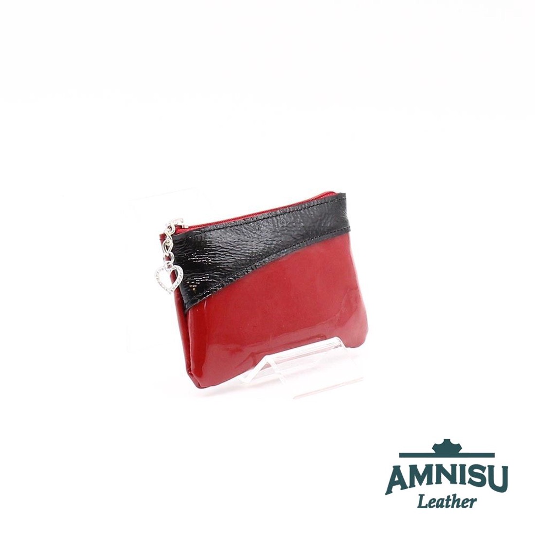 Bordó lakk - fekete gyűrt lakk ívelt egy cipzáras kulcstartó C5004 - táska & tok - kulcstartó & táskadísz - kulcstartó - Meska.hu