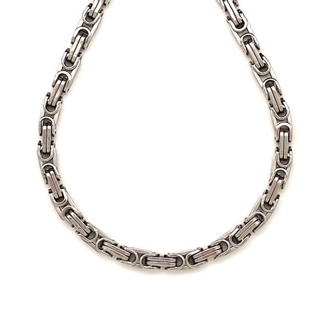 Orvosi acél masszív ezüstszínű bizánci lánc 45 cm - ékszer - nyaklánc - Meska.hu