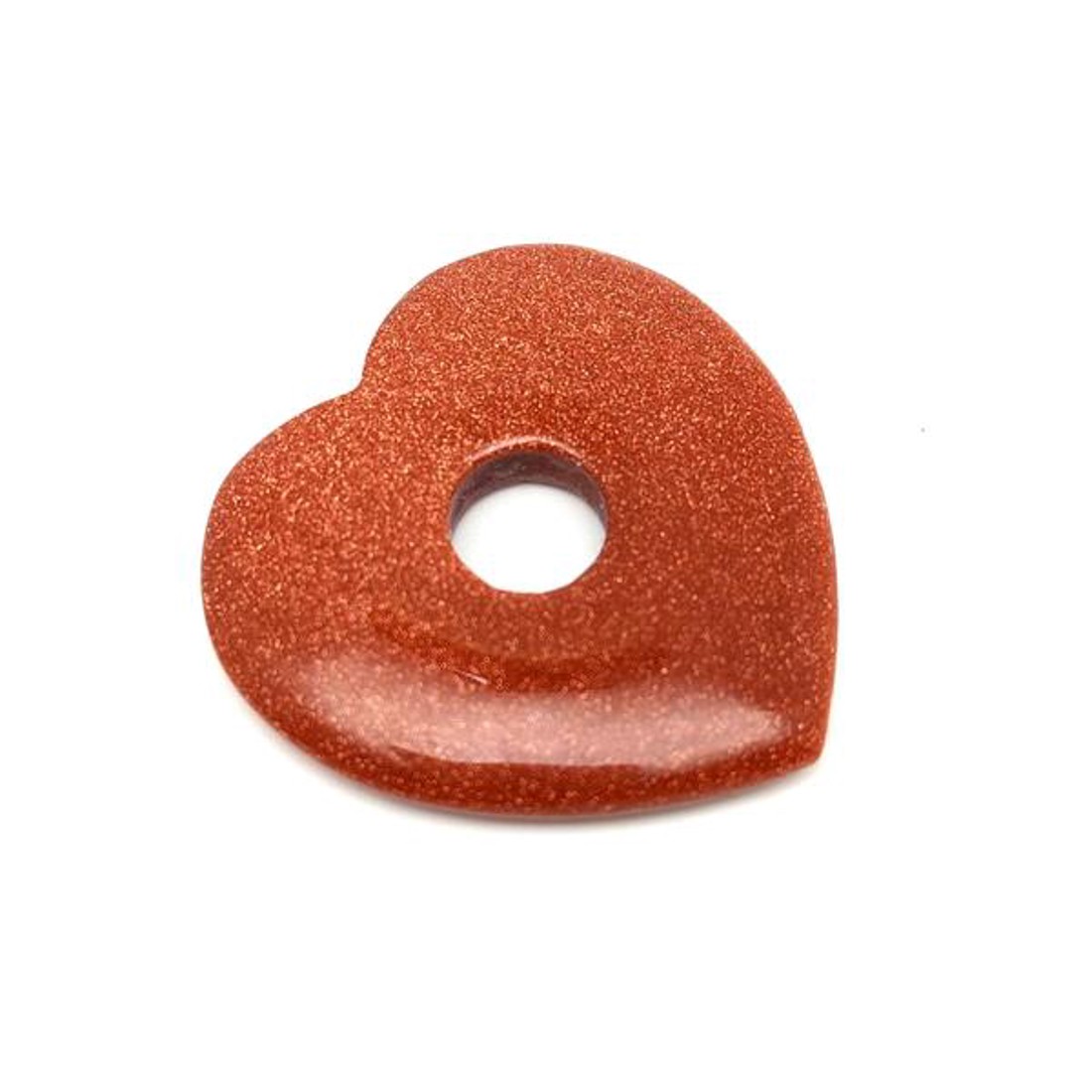 Goldstone vörös fánk szív 40x40mm - ékszer - nyaklánc - medál - Meska.hu