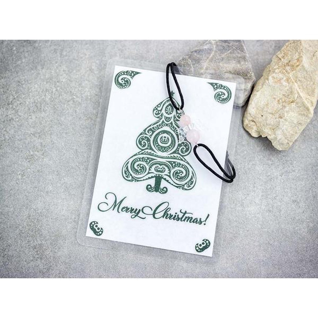 Merry Christmas rózsakvarc angyal karkötő - ékszer - karkötő - karkötő medállal - Meska.hu