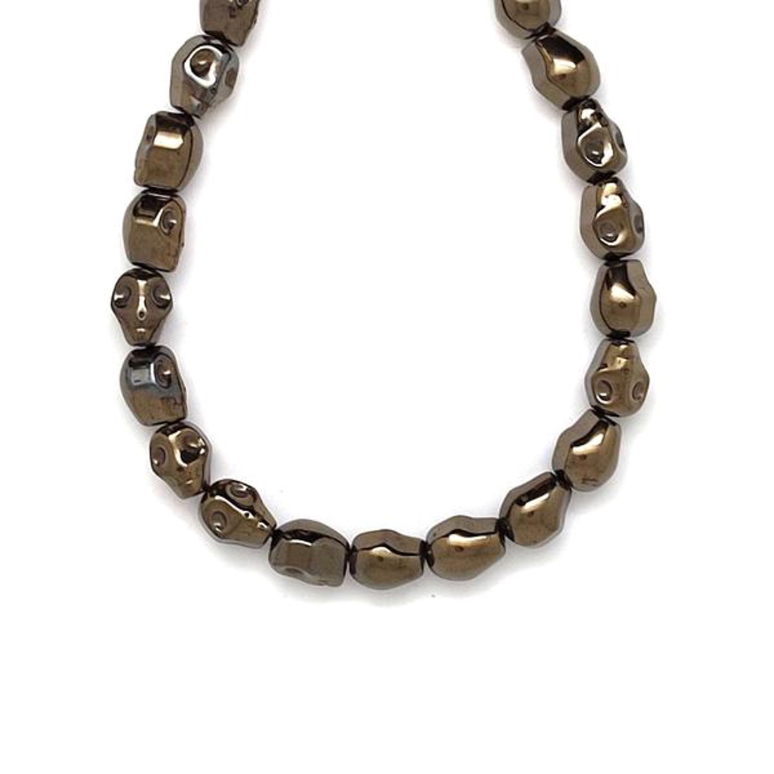 Hematit barna koponya 7,5x10mm ékszerkészítő alapanyag (füzér) - kellékek & szerszámok - ásvány alapanyag - ásványfüzér - Meska.hu