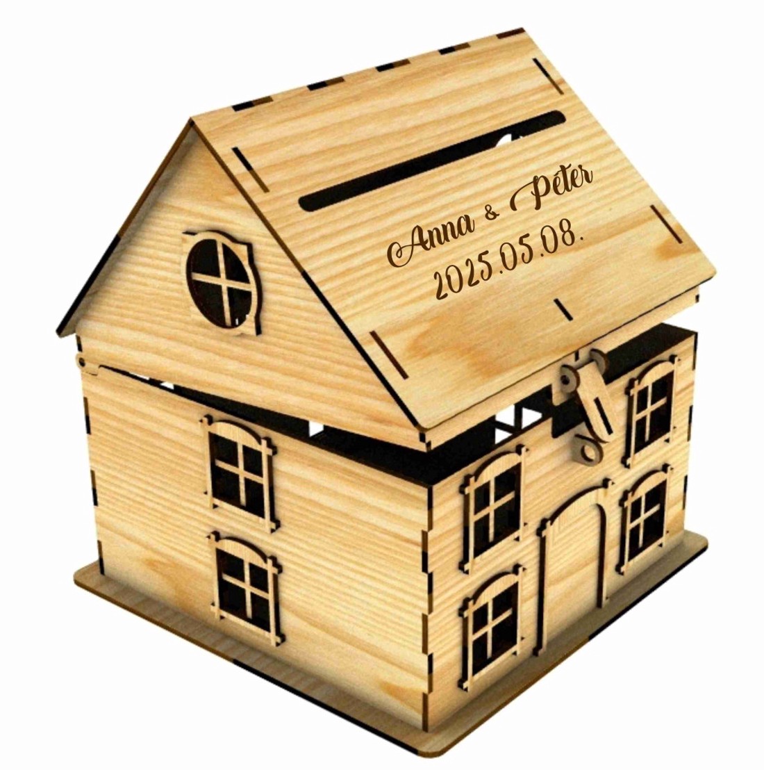 Nászajándék gyűjtő házikó - esküvő - emlék & ajándék - nászajándék - esküvői pénzátadó doboz - Meska.hu