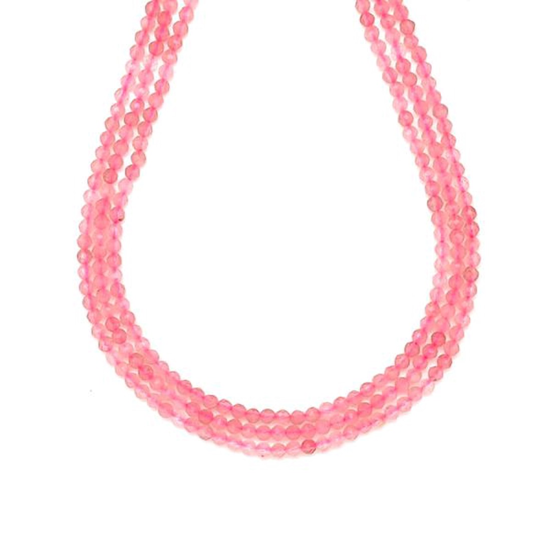 Rózsakvarc fazettált golyó 2-3mm� ékszerkészítő alapanyag (füzér) - kellékek & szerszámok - ásvány alapanyag - ásványfüzér - Meska.hu