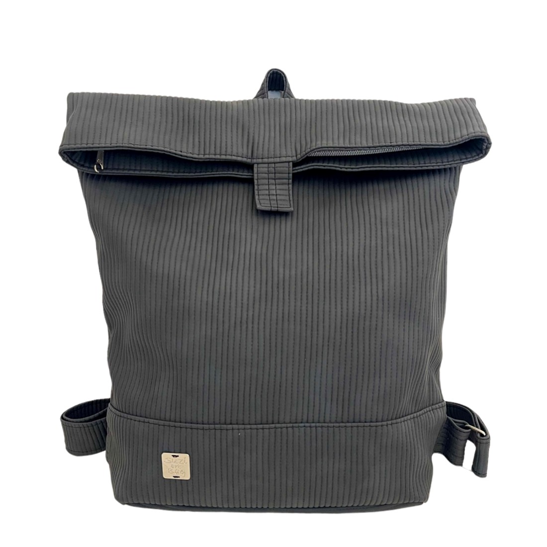 SuziartBag Sötétszürke bordás hátizsák - táska & tok - kézitáska & válltáska - válltáska - Meska.hu