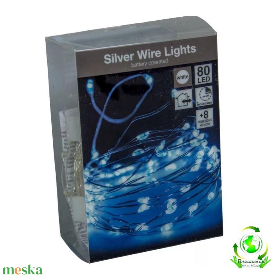 80 led-es ezüst drótkábeles programos fényfüzér vízálló elemes (elem nélkül) - hidegfehér - kellékek & szerszámok - dekorációs kellékek - led-es fényfüzér - Meska.hu 80 led-es ezüst drótkábeles programos fényfüzér vízálló elemes (elem nélkül) - hidegfehér - kellékek & szerszámok - dekorációs kellékek - led-es fényfüzér - Meska.hu