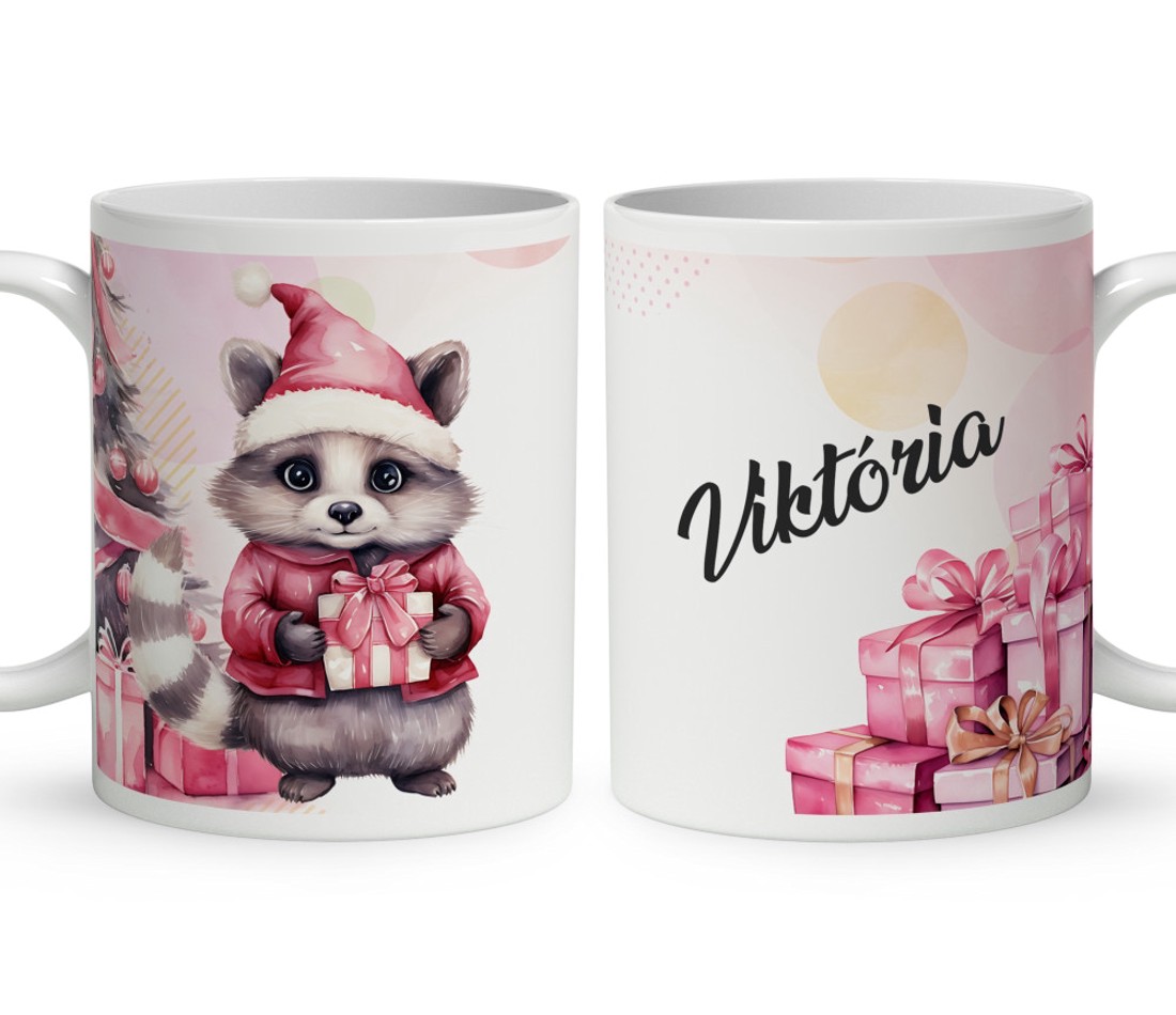 Kérd a neveddel - Cuki pink mosómaci mintás bögre - otthon & életmód - konyhafelszerelés, tálalás - tálalás - bögre & csésze - Meska.hu