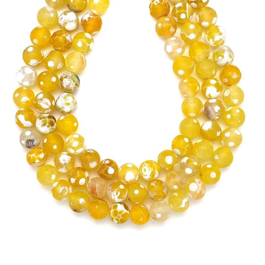 Achát szinezett sárga golyó 10mm ékszerkészítő alapanyag (füzér) - kellékek & szerszámok - ásvány alapanyag - ásványfüzér - Meska.hu