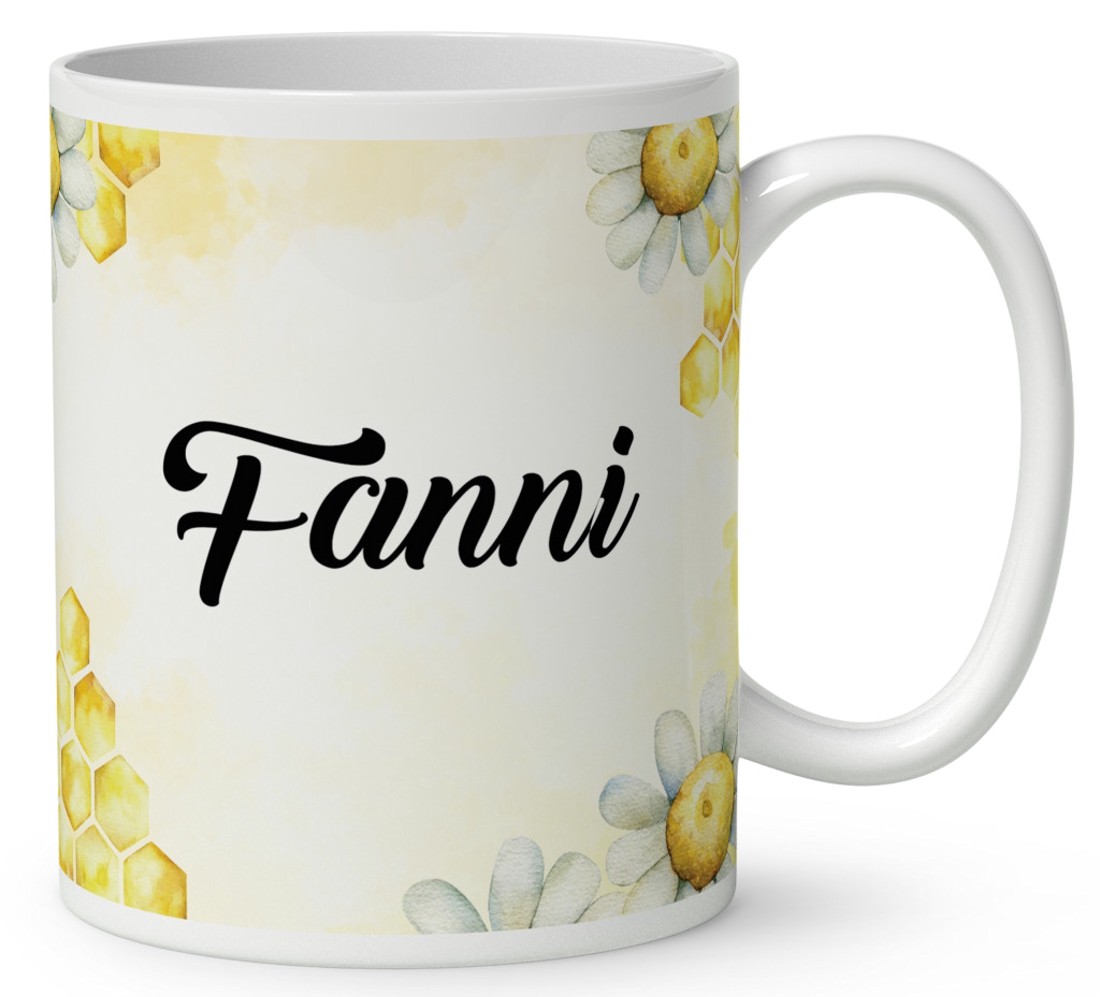 Névvel kérhető - Repülő cuki méhecske mintás bögre - otthon & életmód - konyhafelszerelés, tálalás - tálalás - bögre & csésze - Meska.hu