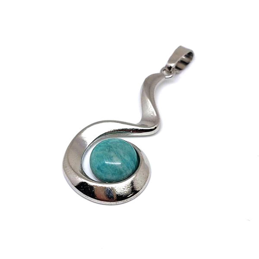 Spirál medál fém Amazonit 2x3,5cm - ékszer - nyaklánc - medál - Meska.hu Spirál medál fém Amazonit 2x3,5cm - ékszer - nyaklánc - medál - Meska.hu