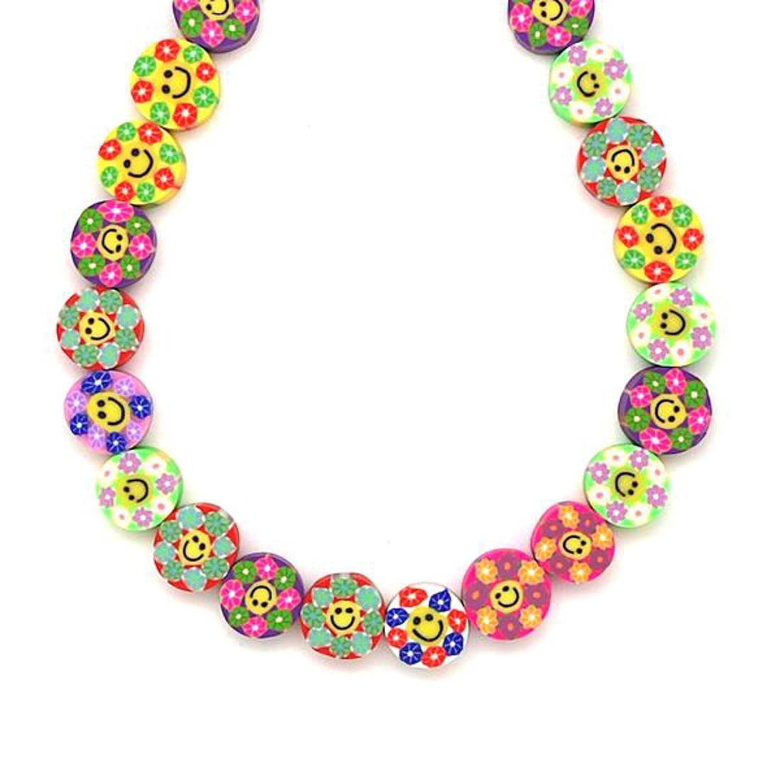Műanyag vegyes mosolygós virág korong 9x4mm � ékszerkészítő alapanyag (füzér) - kellékek & szerszámok - ásvány alapanyag - ásványfüzér - Meska.hu