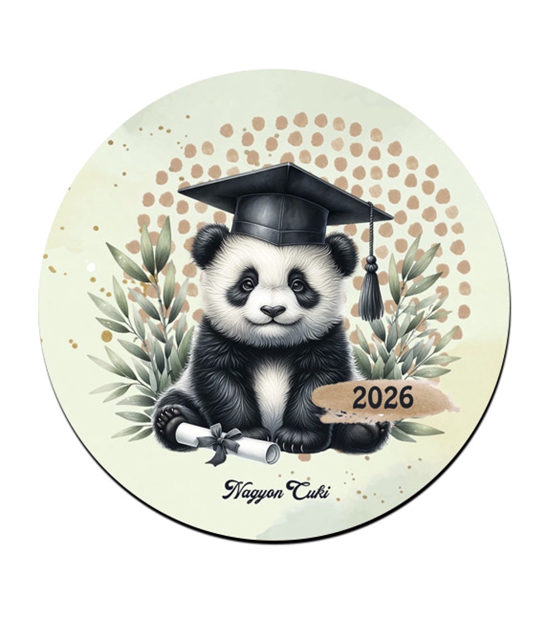 Panda - 2026 évi Ballagásra mintás poháralátét - otthon & életmód - konyhafelszerelés, tálalás - tálalás - tányér- és poháralátét - Meska.hu