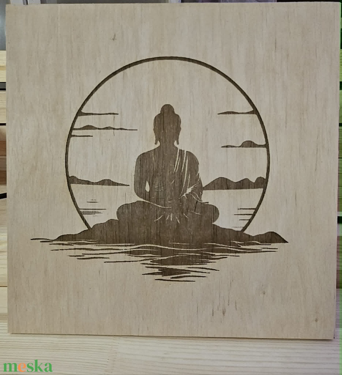 Buddha gravírozott tábla - otthon & életmód - dekoráció - asztal és polc dekoráció - gravírozott táblák - Meska.hu
