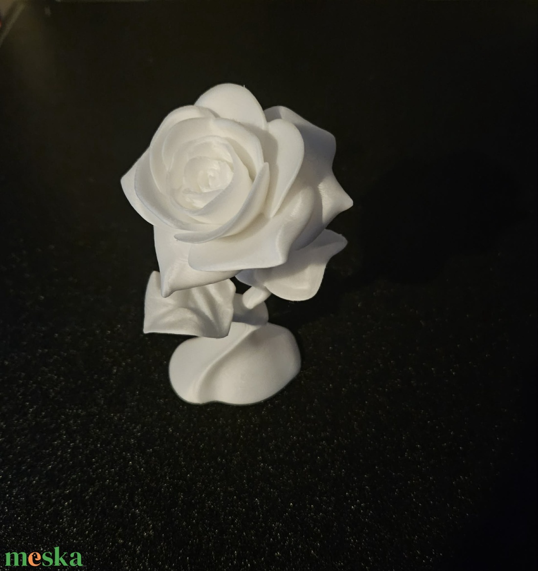 3D nyomtatott fehér rózsa - otthon & életmód - virágdekoráció - virágdíszek - asztali virágdísz - Meska.hu