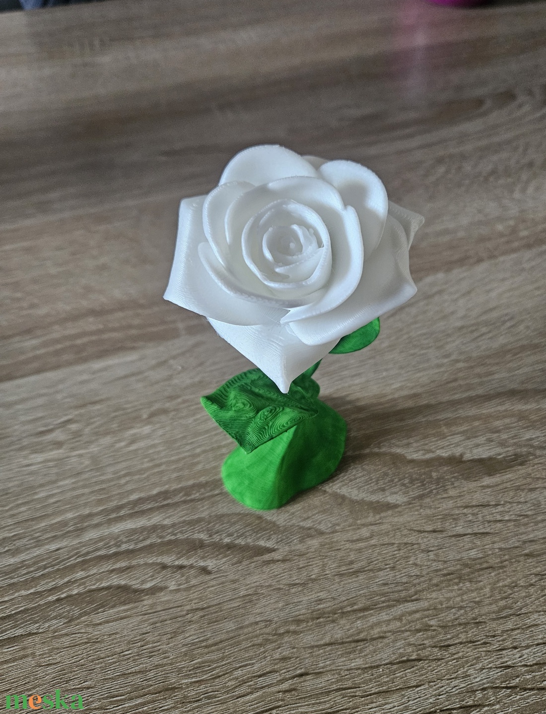 3D nyomtatott fehér rózsa - otthon & életmód - virágdekoráció - virágdíszek - asztali virágdísz - Meska.hu