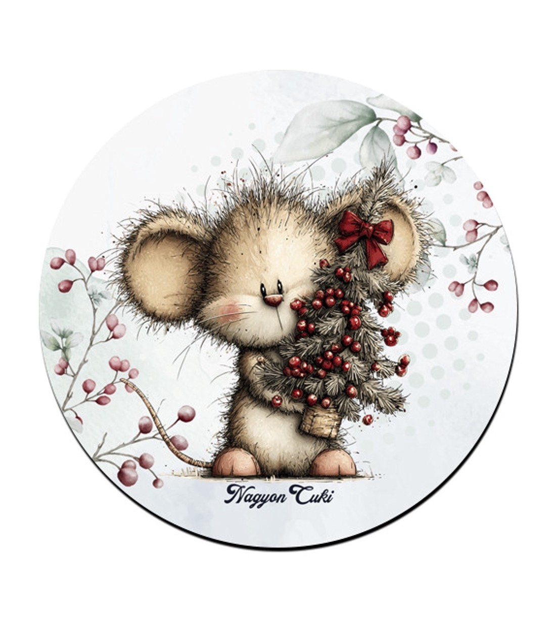 Cuki téli kisegér mintás pohár alátét -  - Meska.hu