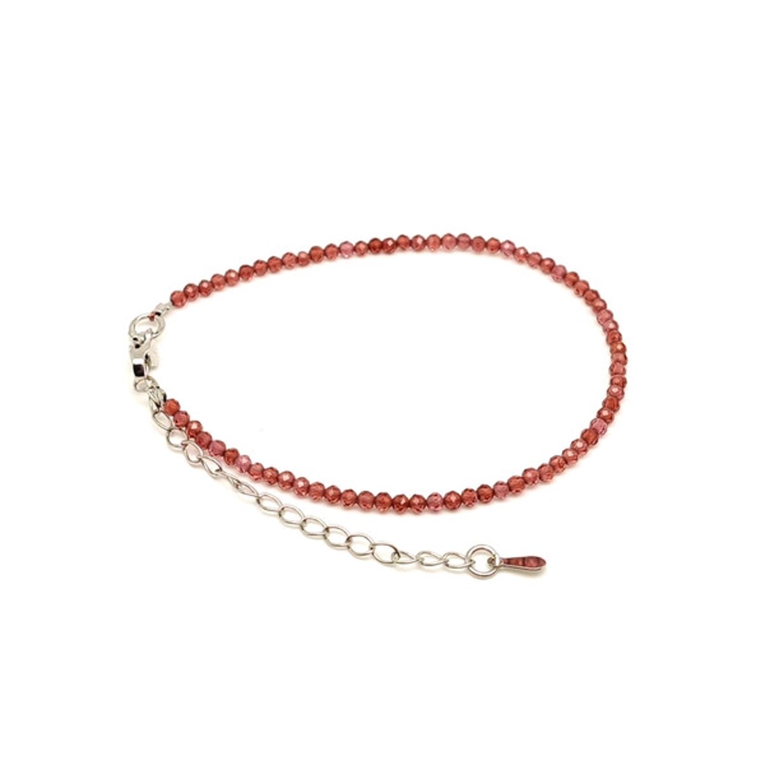 Fazettált bordó cirkon golyós ásvány karkötő állítható kapoccsal 2�2,5mm - ékszer - karkötő - ásványkarkötő - Meska.hu