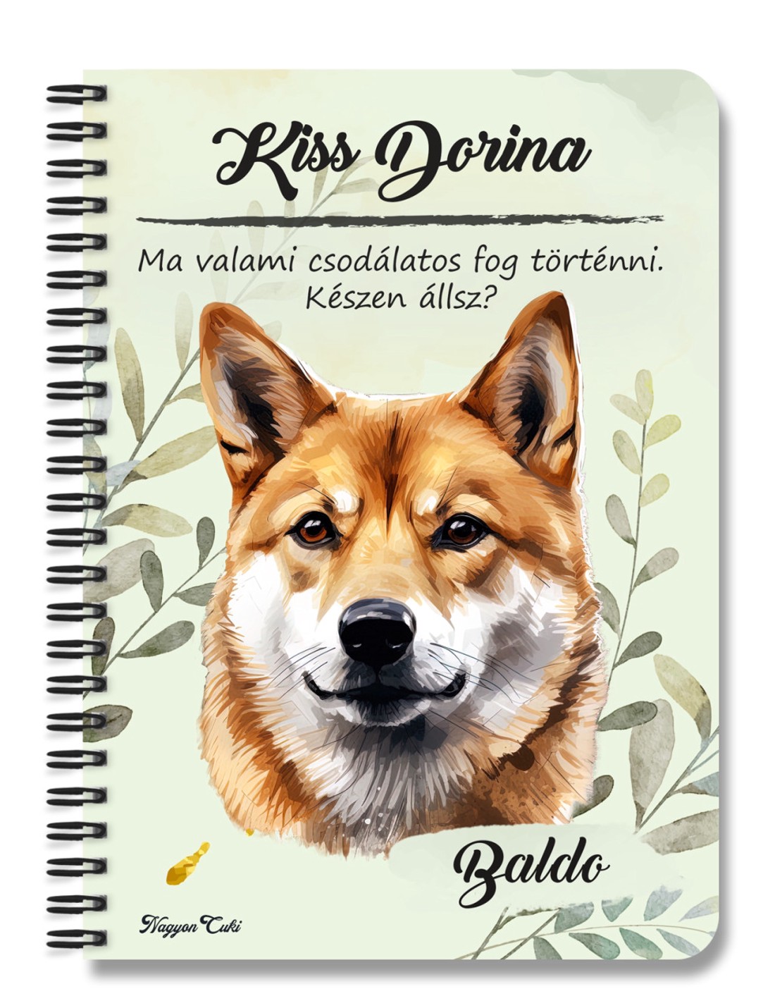Személyre szabható - Shiba inu portré mintás A5-ös füzet - otthon & életmód - papír, írószer - jegyzetfüzet & napló - Meska.hu