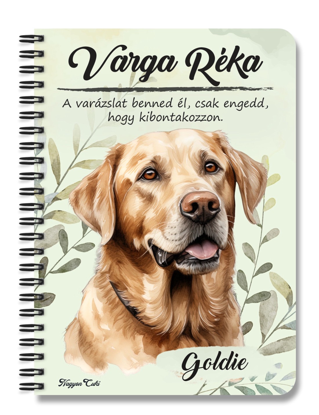 Személyre szabható - Sárga Labrador Retriever portré mintás A6-os füzet - otthon & életmód - papír, írószer - jegyzetfüzet & napló - Meska.hu