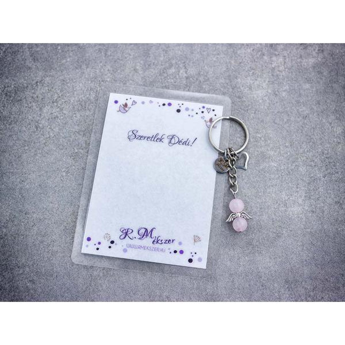 Szeretlek Dédi kulcstartó rózsakvarccal - táska & tok - kulcstartó & táskadísz - kulcstartó - Meska.hu Szeretlek Dédi kulcstartó rózsakvarccal - táska & tok - kulcstartó & táskadísz - kulcstartó - Meska.hu