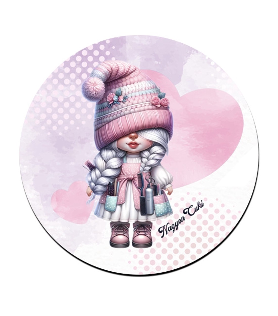 3 db cuki fodrász manós kör alakú alátét szett (#47) -  - Meska.hu
