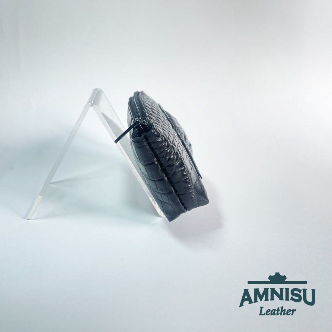 Fekete krokkómintás egy cipzáras kulcstartó sárkány szemmel F8008 - táska & tok - kulcstartó & táskadísz - kulcstartó - Meska.hu