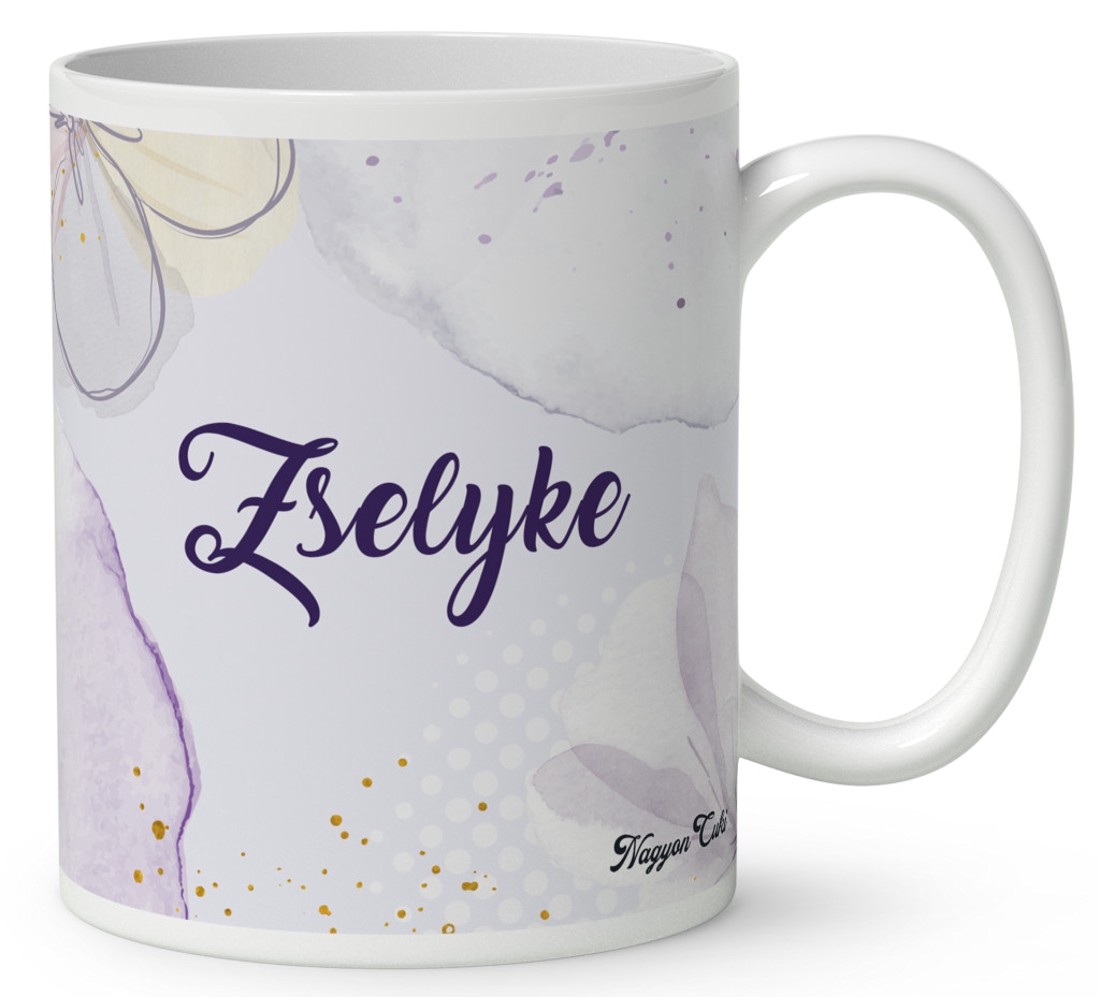 Névvel kérhető - Cuki ibolya virágos tündér mintás bögre - otthon & életmód - konyhafelszerelés, tálalás - tálalás - bögre & csésze - Meska.hu