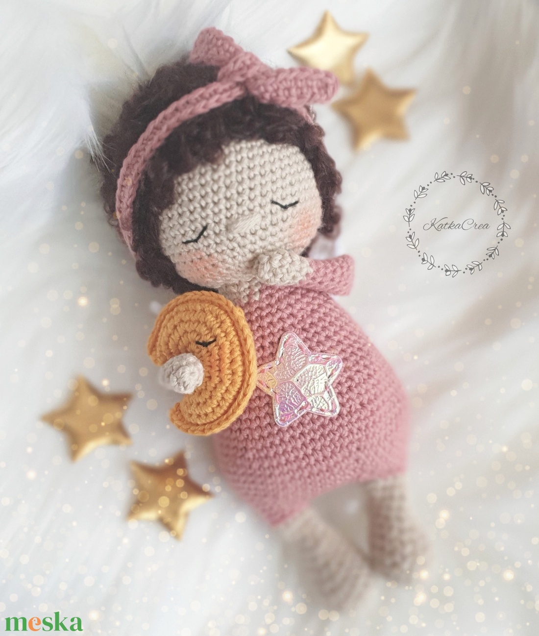 Horgolt őrangyal baba, amigurumi baba, angyal, alvóbaba - játék & sport - baba & babaház - baba - Meska.hu