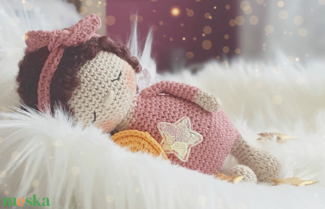 Horgolt őrangyal baba, amigurumi baba, angyal, alvóbaba - játék & sport - baba & babaház - baba - Meska.hu