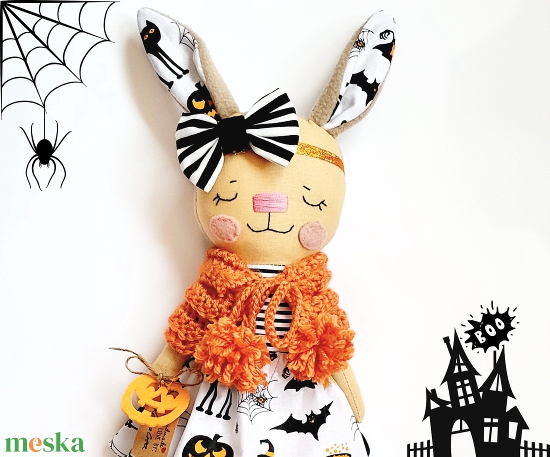 Halloween Nyuszi baba - otthon & életmód - dekoráció - halloween - halloweeni figurák - Meska.hu