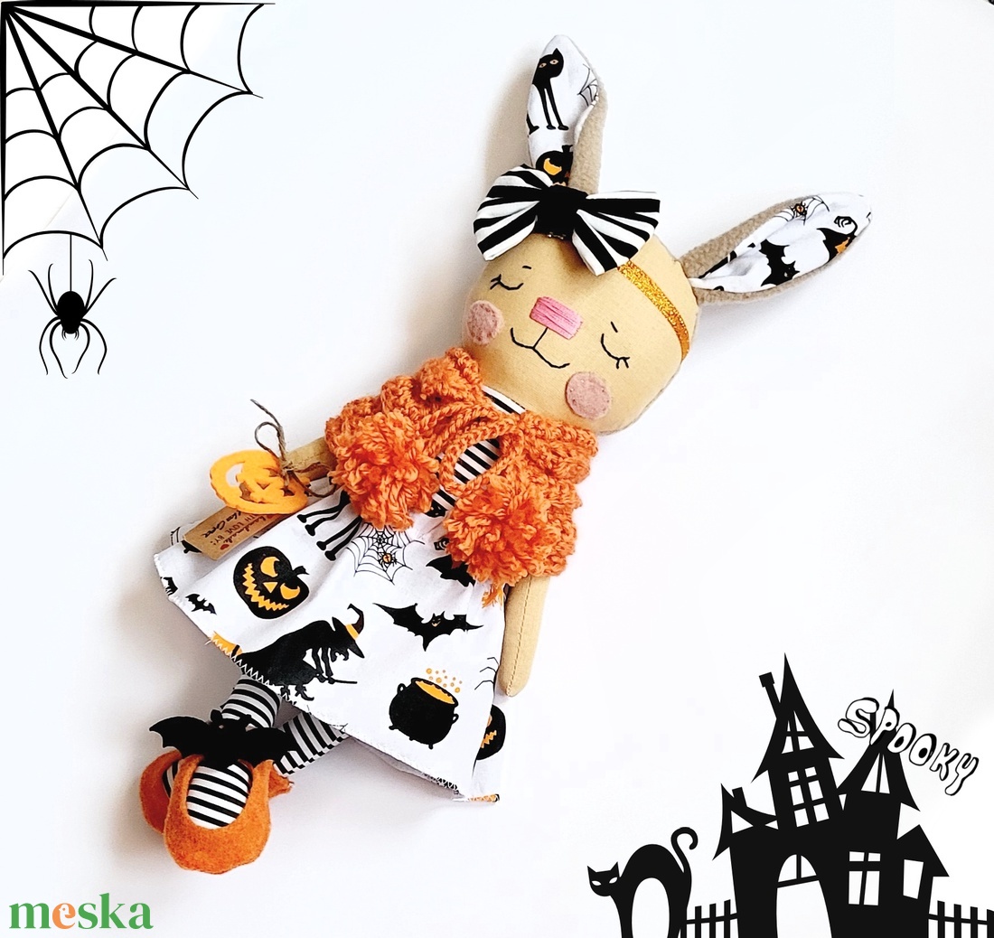 Halloween Nyuszi baba - otthon & életmód - dekoráció - halloween - halloweeni figurák - Meska.hu