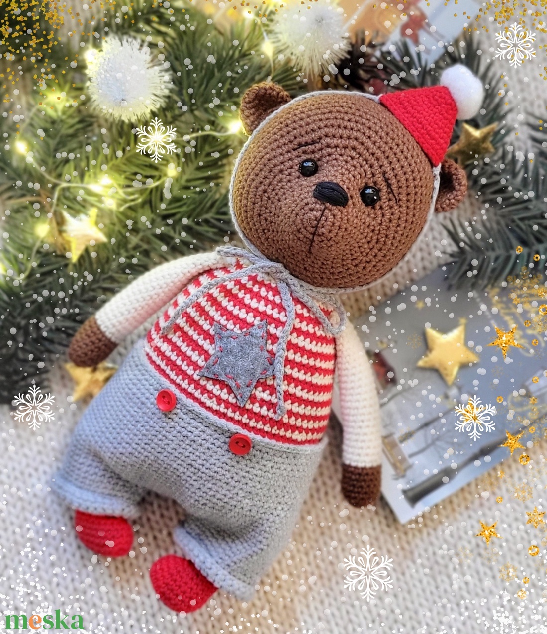 Horgolt Karácsonyi Maci, amigurumi medve, manó - játék & sport - plüssállat & játékfigura - maci - Meska.hu Horgolt Karácsonyi Maci, amigurumi medve, manó - játék & sport - plüssállat & játékfigura - maci - Meska.hu