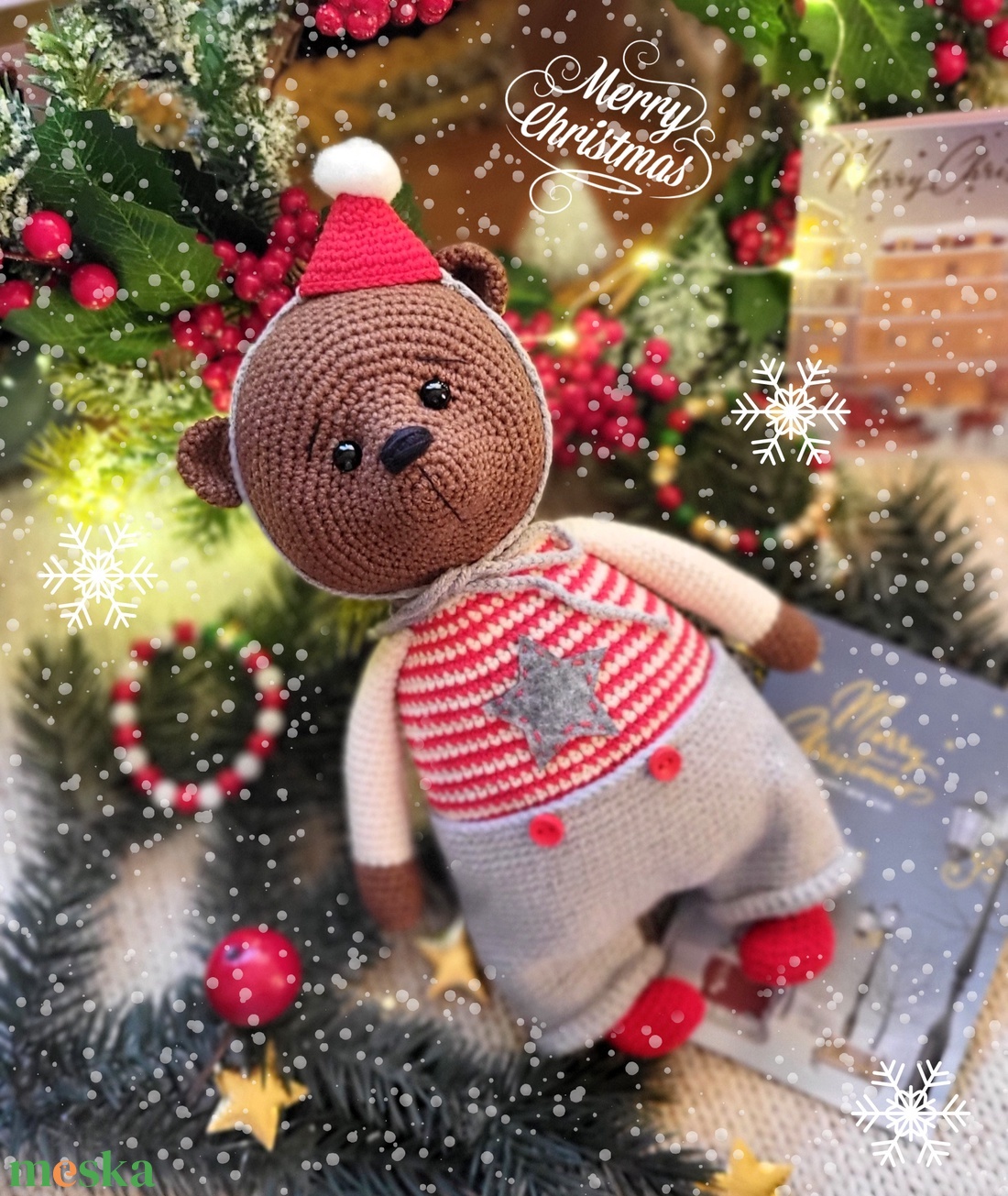 Horgolt Karácsonyi Maci, amigurumi medve, manó - játék & sport - plüssállat & játékfigura - maci - Meska.hu Horgolt Karácsonyi Maci, amigurumi medve, manó - játék & sport - plüssállat & játékfigura - maci - Meska.hu
