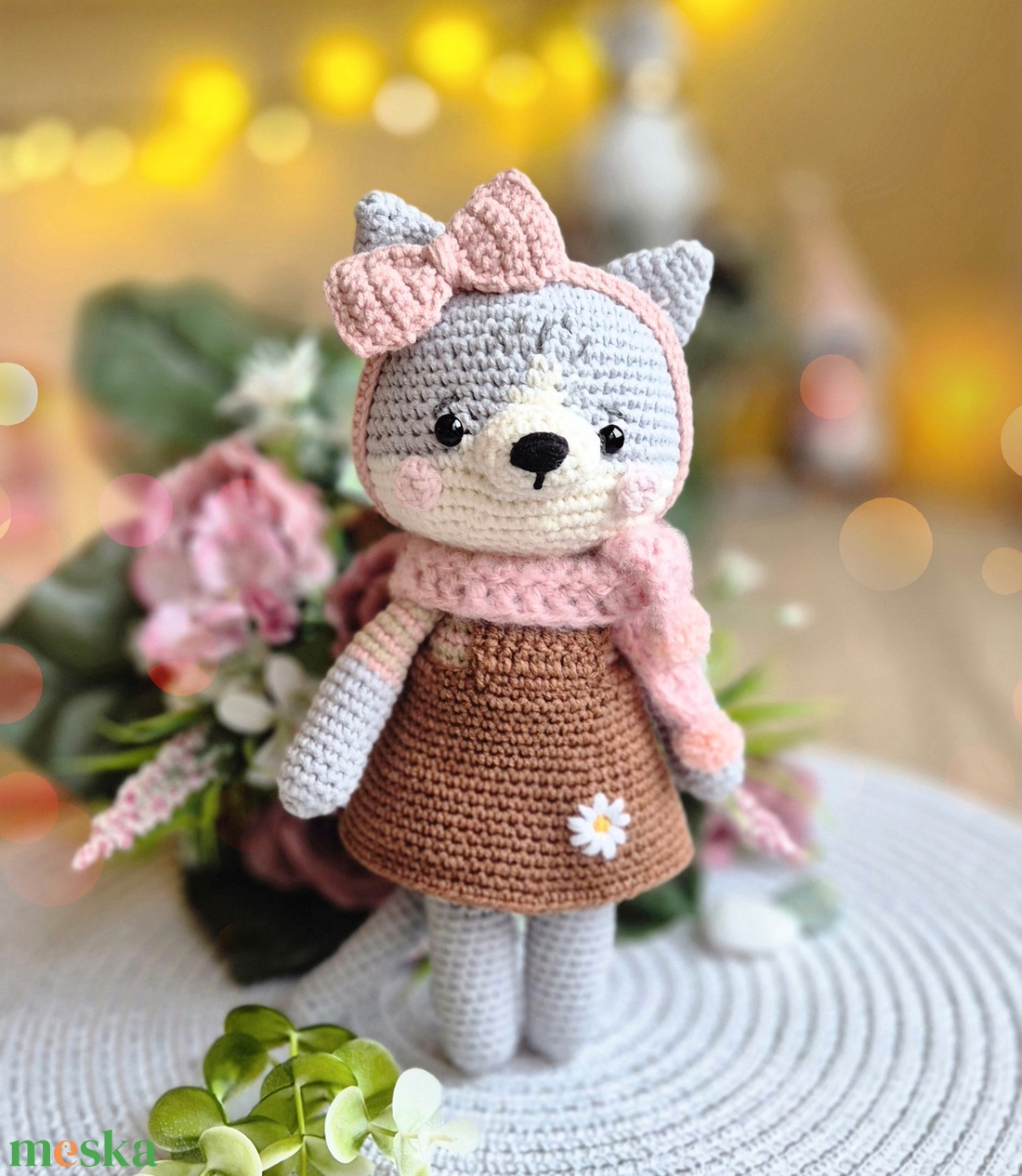 Horgolt macska, amigurumi cica, öltöztethető  - játék & sport - plüssállat & játékfigura - cica - Meska.hu