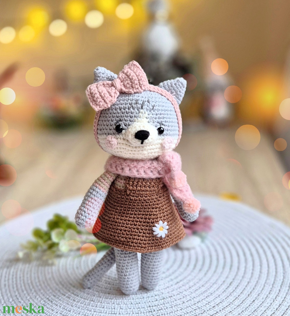 Horgolt macska, amigurumi cica, öltöztethető  - játék & sport - plüssállat & játékfigura - cica - Meska.hu