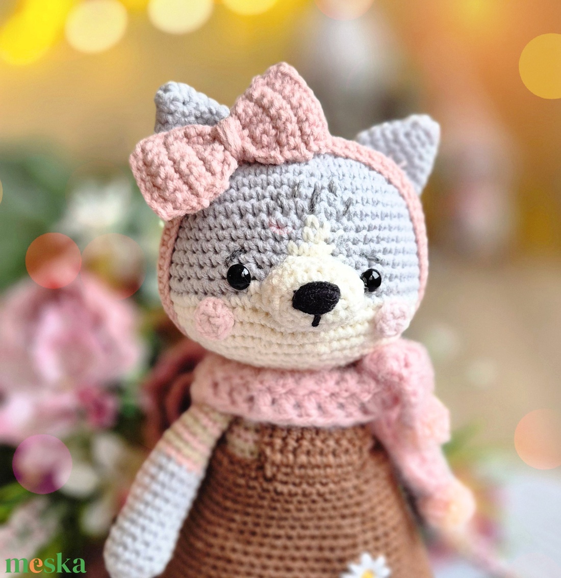 Horgolt macska, amigurumi cica, öltöztethető  - játék & sport - plüssállat & játékfigura - cica - Meska.hu