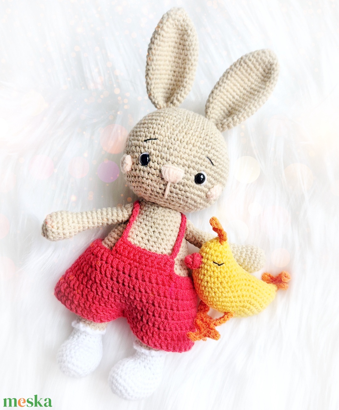 Horgolt nyuszi, amigurumi nyúl, húsvéti dekoráció - játék & sport - plüssállat & játékfigura - nyuszi - Meska.hu