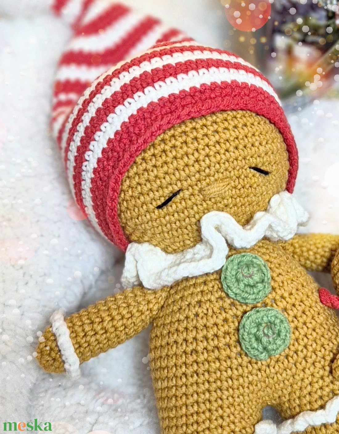 Horgolt mézi, amigurumi mézeskalács baba, karácsonyi dekoráció - játék & sport - plüssállat & játékfigura - más figura - Meska.hu