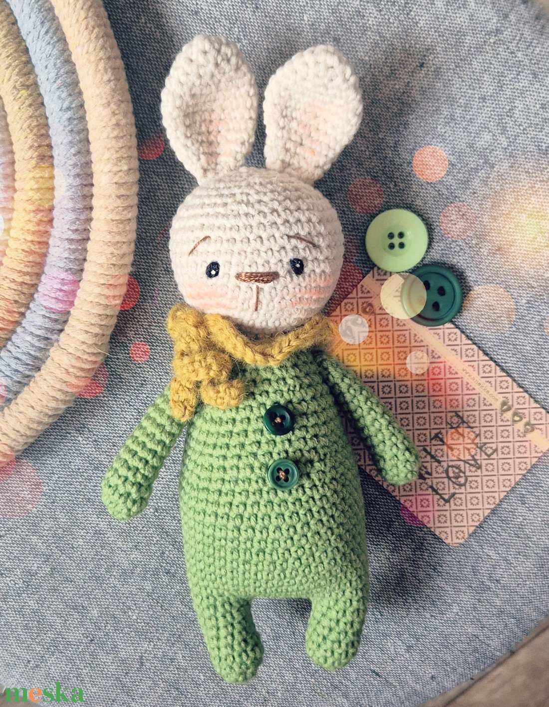 Horgolt nyuszi, amigurumi nyúl, húsvéti dekoráció - játék & sport - plüssállat & játékfigura - nyuszi - Meska.hu