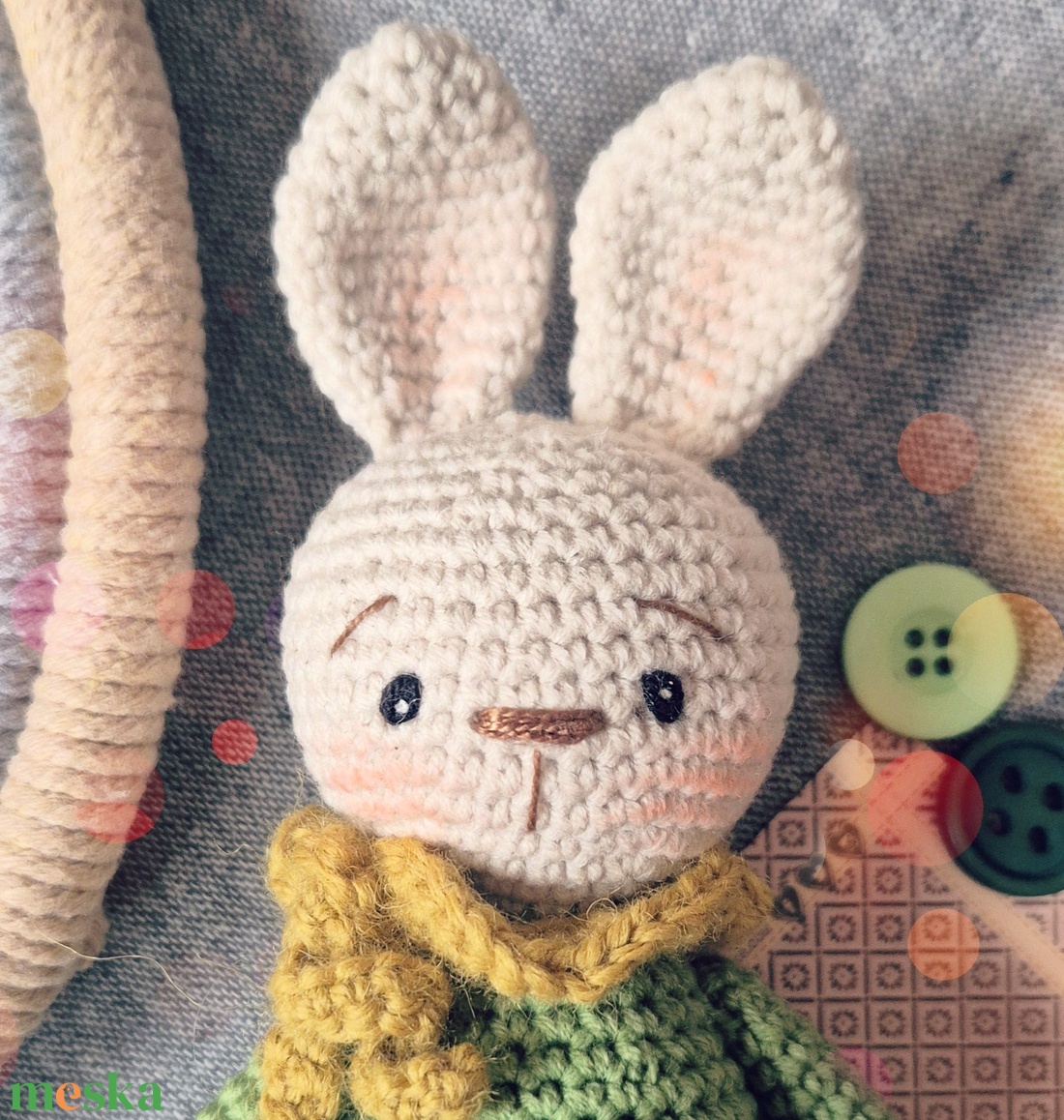 Horgolt nyuszi, amigurumi nyúl, húsvéti dekoráció - játék & sport - plüssállat & játékfigura - nyuszi - Meska.hu